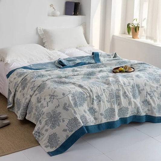 HKM-977235 Thickened Five-Layer Pure Cotton Gauze Blanket for Autumn and Winter, Air Conditioning Sheet in Multiple Sizes