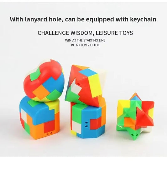 HKM-980115 Luban Lock Puzzle Toy - 12 Styles Unlock Ball for IQ Development and Keychain Decoration