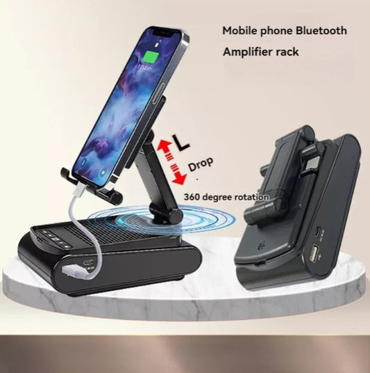 HKM-983187 Wireless Mobile Holder with Speaker, Model F15 - 40.5W HD Sound, Bluetooth & USB Playback, Compatible with Smartphones