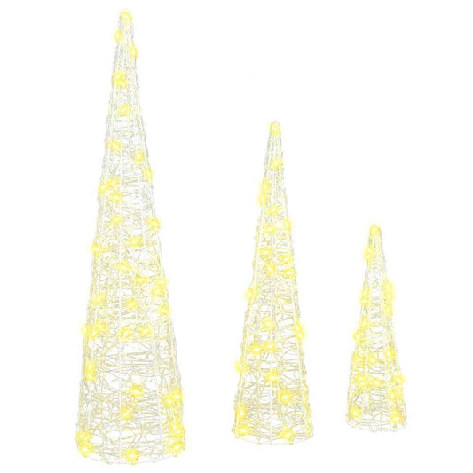 HKM-987091 Modern Acrylic Christmas Tree with 90 Warm White LEDs, USB Powered, 80 cm Tall