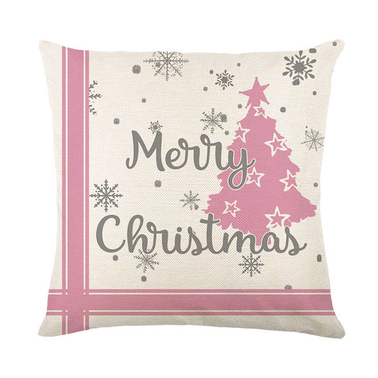 HKM-990419 Christmas-Themed Letter Pattern Pillowcase – 45 x 45 cm Polyester Cover in Various Colors