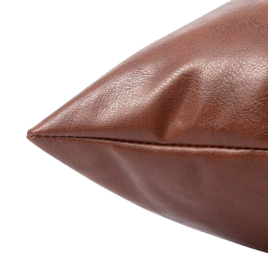HKM-990547 Leather Pillowcase for Cushions - Available in Brown, Reddish Brown, Dark Brown, Dark Green - 30x50cm & 43x43cm