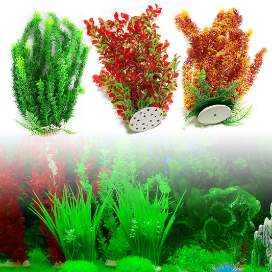 HKM-991571 Aquarium Simulation Plant Ornament - 45-49cm Plastic Fish Tank Decoration
