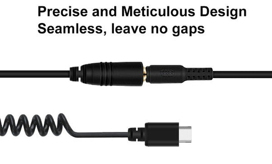 HKM-994579 Type-C to 3.5mm TRRS Spring Wire for DJI Osmo Pocket Camera Recording