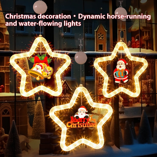 HKM-994963 Elegant LED Christmas Star Pendant Light for Holiday Window and Door Decoration