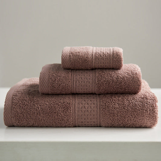 HKM-997075 Minimalist Cotton Towel Set - Square Towel, Hand Towel, Bath Towel, Soft and Absorbent