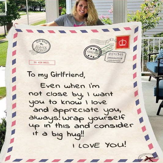 HKM-997971 Cozy Flannel Fleece Blanket with Inspirational Message for Daughter, Son, or Wife - 3 Sizes Available