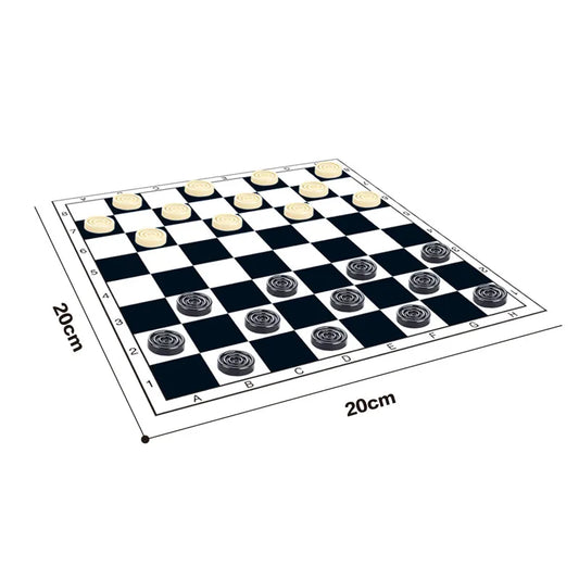 HKM-998611 Foldable Educational 2 in 1 Chess and Draughts Game for Kids - Compact Design for Play at Home