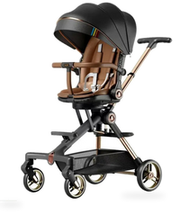 HKM-812435 Double-Pole Aluminium Alloy Baby Stroller with Hidden Footrest – Available in Various Colours