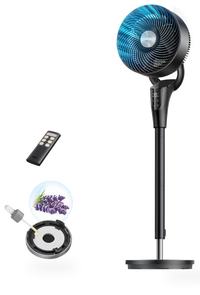 HKM-5557587 2026 Upgraded 90ft Airflow Quiet Oscillating Standing Fan, 20dB 8 Speeds Adjustable Height 38-42'' 8H Timer DC Motor