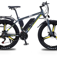 HKM-9720019 36V 350W Electric Mountain Bike, 10.4Ah Battery, 21-Speed Drivetrain, 20 mph Top Speed, Disc Brakes, 265 lb Load
