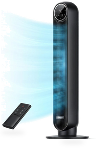 HKM-4967763 2026 DC Motor Tower Fan, 28ft/s High Velocity 20dB Ultra Quiet 8 Speeds 4 Modes 90° Oscillation Bladeless Remote Control