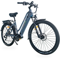 HKM-2374227 1000 W Mid-Drive Motor, 48 V 17.5 Ah Battery, 28 mph Top Speed, 7-Speed Shimano Drivetrain, Electric Bike