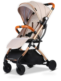 HKM-105043 Compact Lightweight Folding Stroller for Travel - Easy to Use Baby Pushchair Pram with Toddler Safety Features