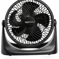 HKM-5066067 Air Circulator Desk Fan, 3 Speed Settings, 90-Degree Tilt Head, Compact Design, 35 Watts, Black, 11.1"W x 6.3"D x 10.9"H