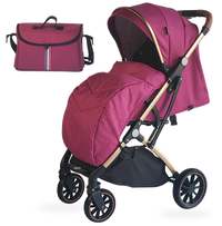 HKM-680211 3-in-1 Lightweight Newborn Stroller and Pushchair - Luxury Folding Baby Pram for Infants and Toddlers
