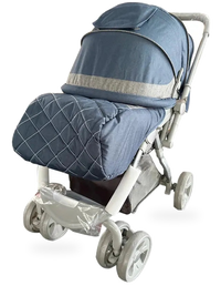 HKM-829395 3-in-1 Foldable Baby Pram with Iron and Metal Frame for Ages 0-3 Years, Includes Foot Covers