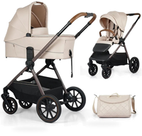 HKM-1908435 Compact 2-in-1 Portable Baby Stroller and Pram with Aircraft Aluminum Frame UPF 50 Plus Canopy One-Hand Fold for Travel