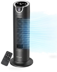 HKM-4181331 25 dB Quiet DC Bladeless Tower Fan with Remote, 8 Speeds 1-8H Timer 80° Oscillation 16 Inch for Home and Office