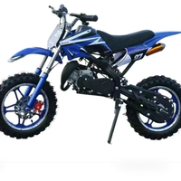 HKM-2401491 49 cc 2-stroke Gas-Powered Mini Dirt Bike, Disc Brakes, Up to 19 mph, 10 in Knobby Tires, Final Drive