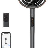 HKM-4050259 Smart Fan, 120°+105° Omni-directional Oscillation, 20dB Quiet Pedestal Fan, 8 Speeds, 6 Modes, Adjustable Height 37-43