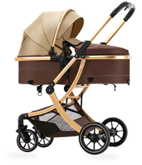 HKM-859859 3 in 1 Luxury Baby Stroller with High Landscape Design and Adjustable Features