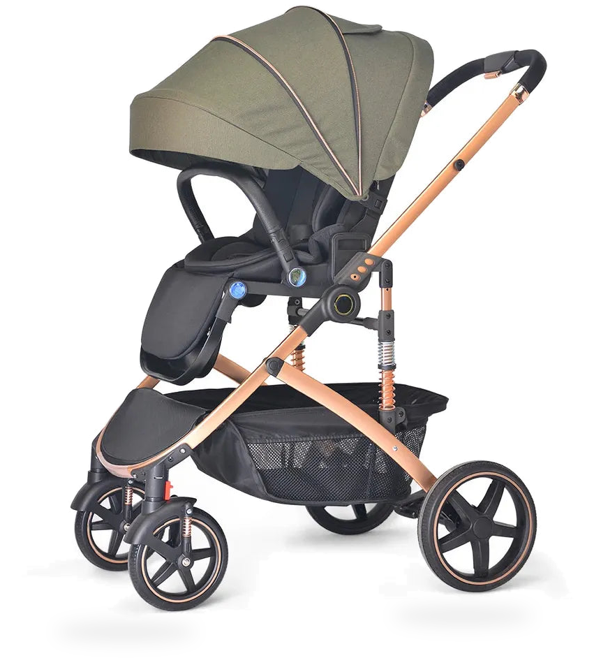 HKM-7583059 Luxury 3-in-1 Foldable Travel Baby Stroller with Car Seat and Bassinet