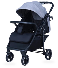 HKM-632787 Vintage Lightweight Auto-Folding Baby Carriage with Safety Features and Food Tray