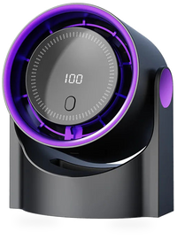 HKM-377235 USB Bladeless Desktop Fan with Digital Display and Turbo Speed, Foldable Air Cooling Design Brushless Motor 5V Power
