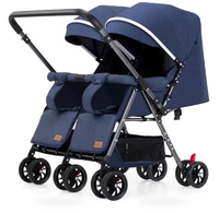 HKM-4175187 Twin Baby Stroller with Be-Directional Seats - Foldable Push Chair for Newborns
