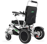 HKM-5337555 Folding Electric Wheelchair Dual 250W Motors 24V 12Ah Battery 12.4 Mile Range 265 lb Capacity Aluminum Frame