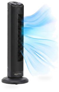 HKM-5360979 28" Oscillating Tower Fan with 3 Speed Settings, Mechanical Control Air Circulator Black for Home and Office