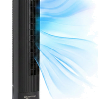 HKM-5360979 28" Oscillating Tower Fan with 3 Speed Settings, Mechanical Control, Air Circulator, Black
