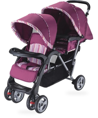 HKM-4404563 Twin Folding Baby Stroller for Two Kids - Portable Travel Buggy with Double Seats