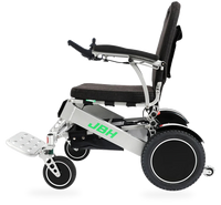 HKM-1569235 Heavy-Duty Folding Electric Wheelchair Dual 250W Motors 24V 12Ah Battery 12.4 Mile Range 440 lb Capacity Aluminum