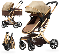 HKM-925395 Reversible 3-in-1 Baby Stroller with Aluminium Frame, Compact Foldable Design and Two-Way Seat for Easy Travel