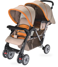 HKM-4371795 Lightweight Tandem Pushchair for Twins - Double Stroller for Toddler and Baby