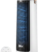 HKM-4771155 Bladeless Tower Fan, 20dB Quiet Mini Oscillating Fan, 5-Speed with 12H Timer, Portable Design, White