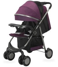 HKM-746899 Foldable Baby Stroller with Tray - Compact Travel System Pushchair for Infants