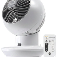 HKM-4672851 Air Circulator Fan with Remote, Oscillation, 3 Speeds, Adjustable Tilt, Quiet Motor, Small Fan for Bedroom, Office, Dorm, White
