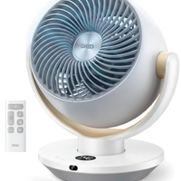 HKM-4443475 11 Inch Table Fan with Remote, 4 Speeds, 90° Oscillation, 120° Tilt, 25dB Quiet Operation, 8H Timer, 65ft Airflow
