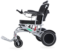 HKM-7827923 Folding Electric Wheelchair Dual 250W Motors 24V 12Ah Battery 12.4 Mile Range 265 lb Capacity Aluminum Frame