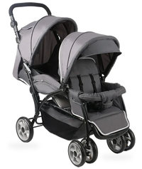 HKM-4240723 Lightweight Foldable Double Seat Baby Stroller for 0-3 Years, 3-in-1 High Landscape Design
