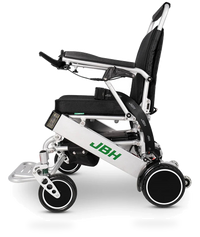 HKM-0913875 Compact Folding Electric Wheelchair Dual 180W Motors 24V 10Ah Battery 15.5 Mile Range 265 lb Capacity Aluminum