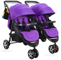 HKM-4896083 Twin Baby Stroller with Adjustable Recline and Removable Canopy