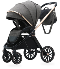 HKM-255379 3-in-1 Lightweight Travel Pram with Luxury Folding Stroller and Baby Car Seat