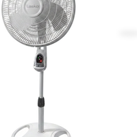 HKM-4574547 16 Inch Oscillating Adjustable Pedestal Stand Fan with Timer and Remote Control, White, Model 1646