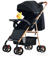 HKM-285843 Compact Lightweight Baby Stroller with Adjustable Backrest and Storage Basket