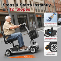 HKM-8580691 Foldable Mobility Scooter 250W Motor 24V 40Ah Battery 21.7 mi Range 3.73 mph Speed 330.7 lb Capacity, Bluetooth