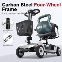 HKM-8580691 Foldable Mobility Scooter 250W Motor 24V 40Ah Battery 21.7 mi Range 3.73 mph Speed 330.7 lb Capacity, Bluetooth